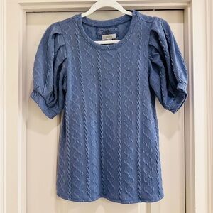 Cupio Blue Cable Knit Women's Top